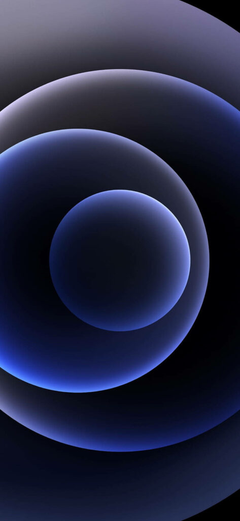 Mesmerizing Abstract Blue Circle iPhone Wallpaper on Dark Background