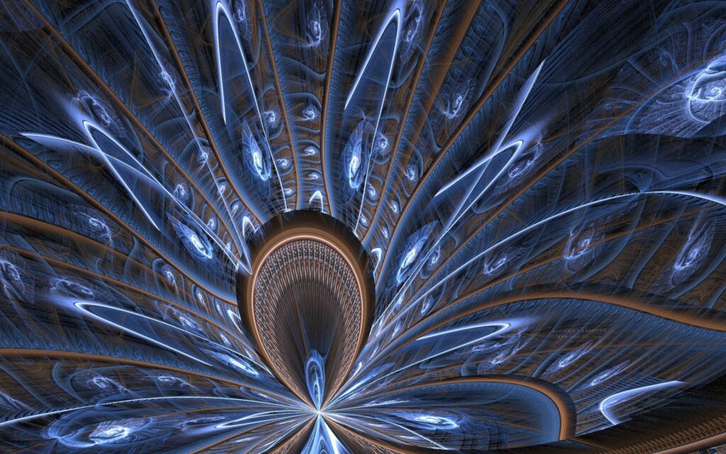 Enchanting Blue & Black Fractal Wallpaper - 1920x1200 Background