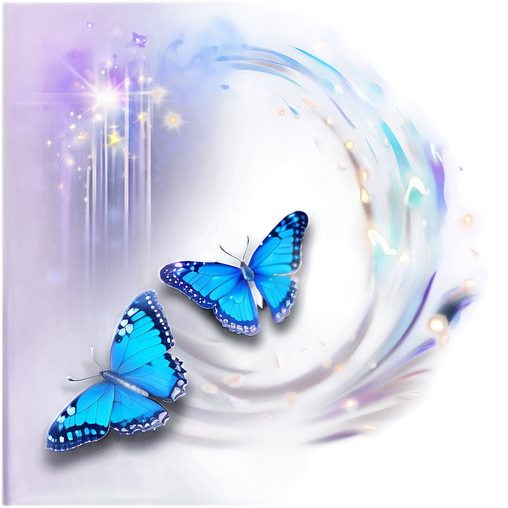 Enchanting Blue Butterfly Wallpaper with Luminous Light Trails