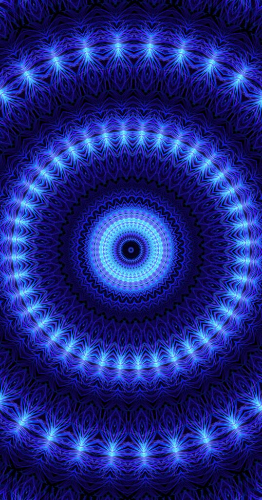 Vivid Blue Circular Pattern Wallpaper - Dynamic Background Design
