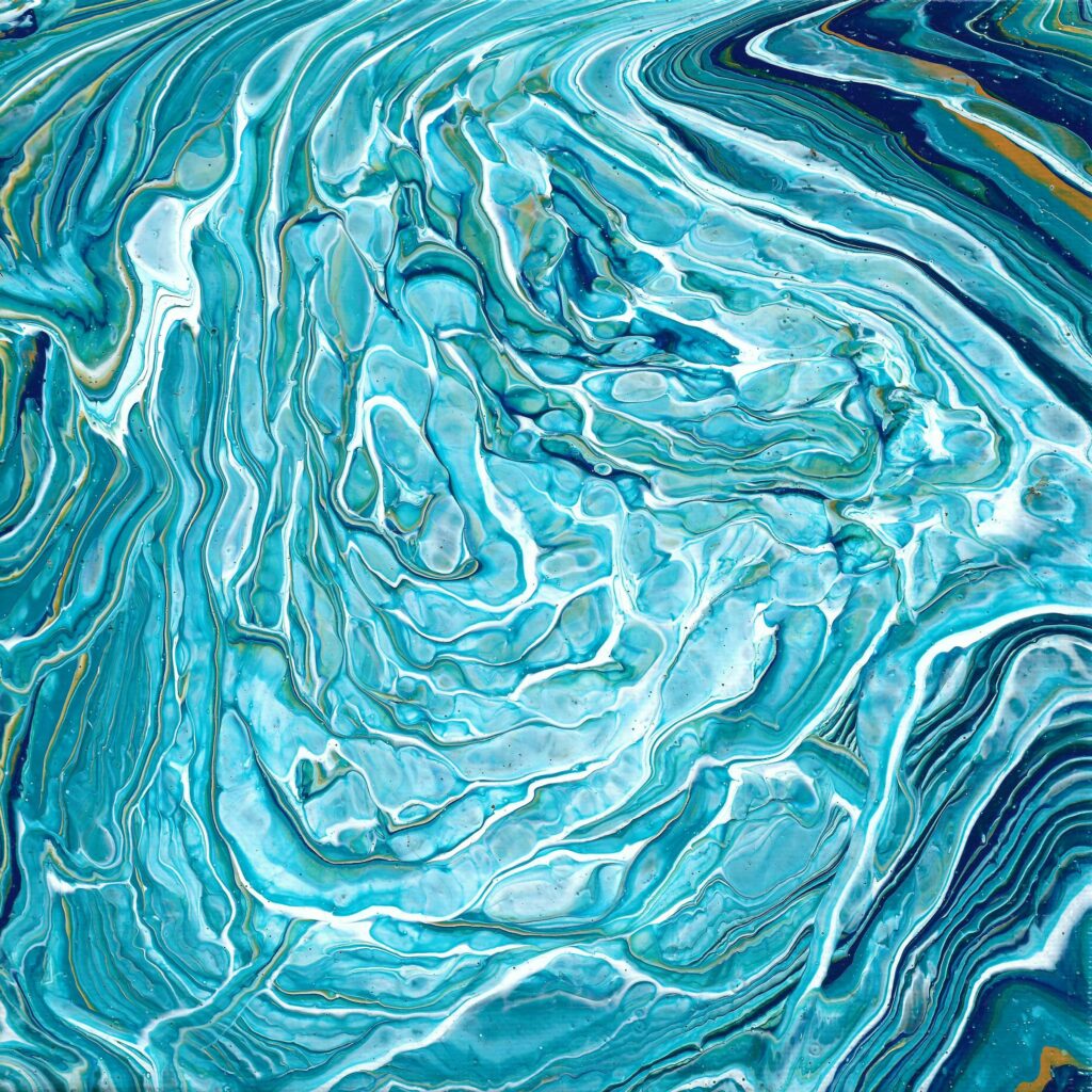 Mesmerizing Blue Fluid Art Wallpaper - 2400x2400 Abstract Background