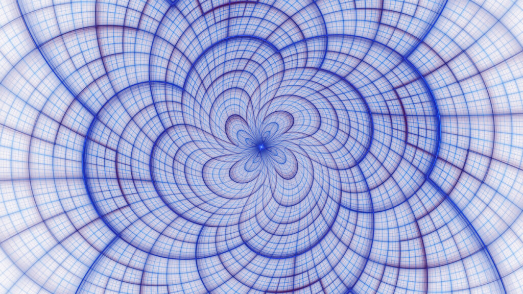Mesmerizing Blue Fractal Flower Wallpaper - Geometric Art Background