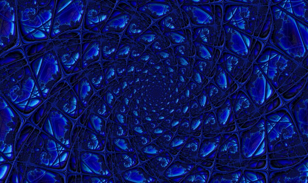 Mesmerizing Blue Fractal Wallpaper: Intricate Patterns & Depth