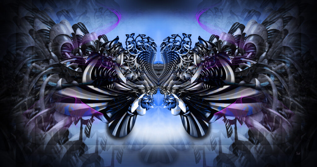 Intricate Blue Fractal Wallpaper: Futuristic Abstract Background