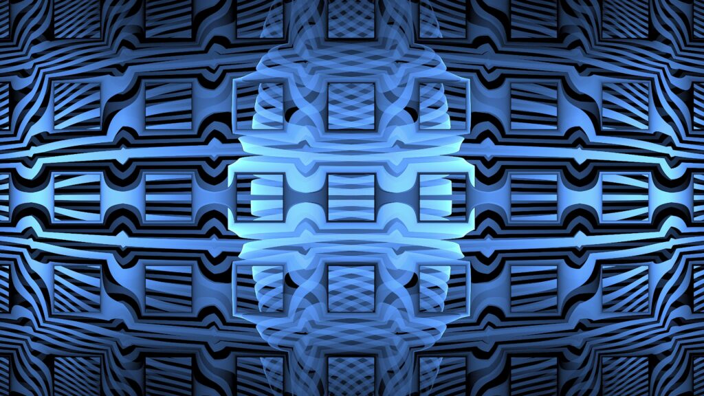 Mesmerizing Blue Fractal Wallpaper: Intricate Abstract Design Background