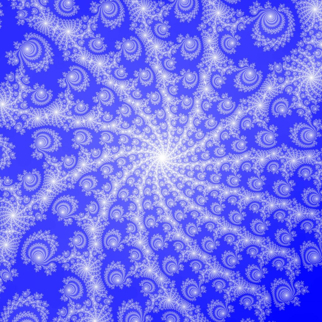 Mesmerizing Blue Fractal Wallpaper: Intricate Rotational Patterns