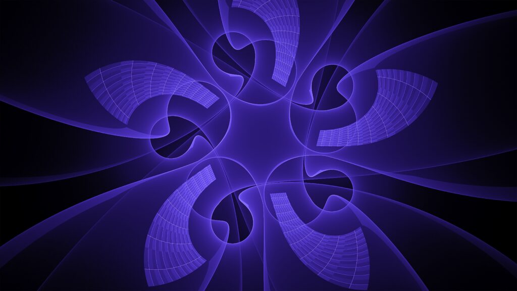 Mesmerizing Blue Fractal Wallpaper with Intricate Rotational Symmetry