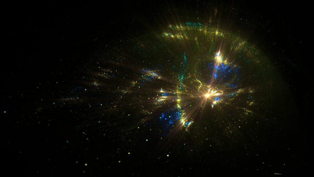 Stunning Blue Gold Fractal Wallpaper - 3840x2160 Background