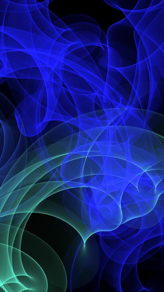 Mesmerizing Abstract Blue & Green Wallpaper on Dark Background