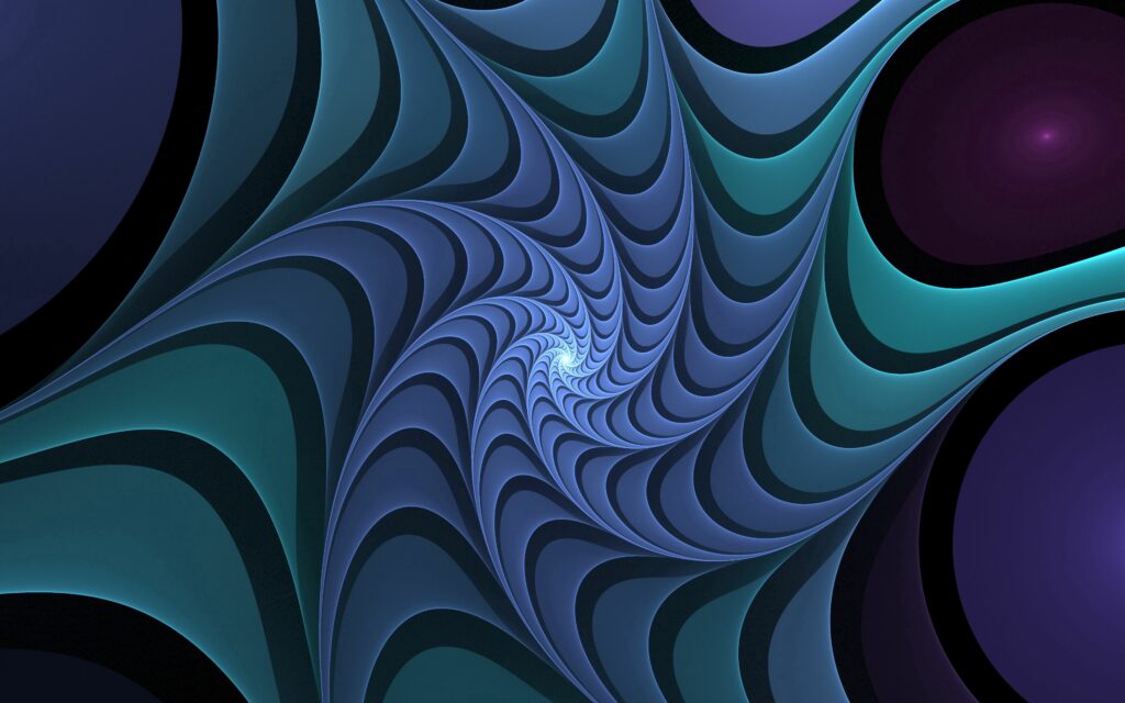 Mesmerizing Blue-Green Fractal Vortex Wallpaper - Abstract Background