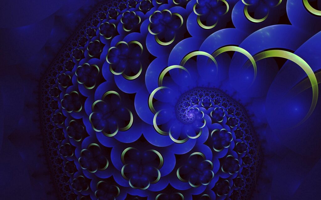 Mesmerizing Blue Green Fractal Wallpaper - Abstract Background Art