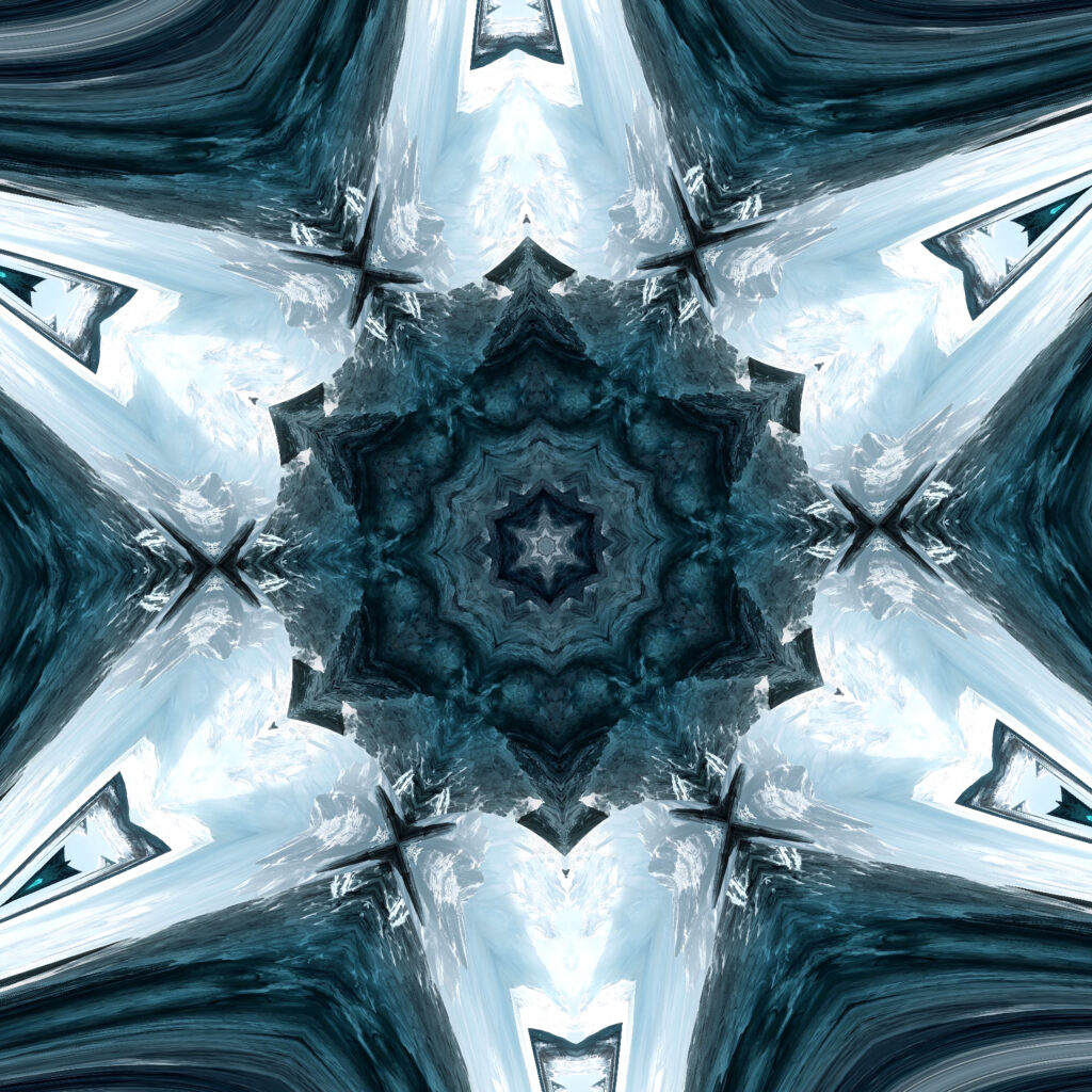 Mesmerizing Blue Kaleidoscope Wallpaper - High-Res Abstract Background