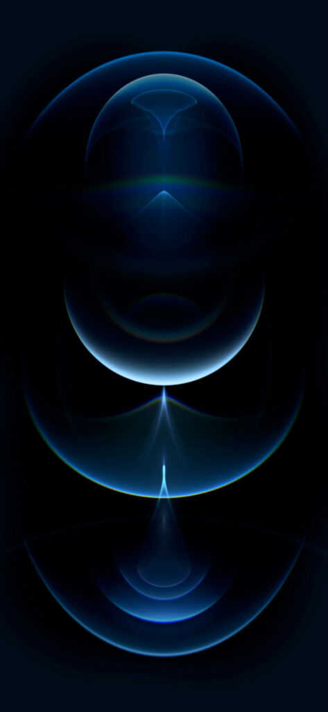 Captivating Visuals: Brilliant Blue Parabolas Illuminating the Enigmatic iPhone 12 Pro Background Wallpaper