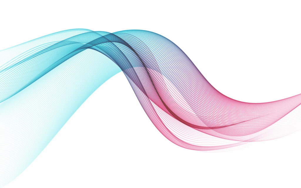 Mesmerizing Blue-Pink Wave Symphony in an Abstract Ocean Wallpaper