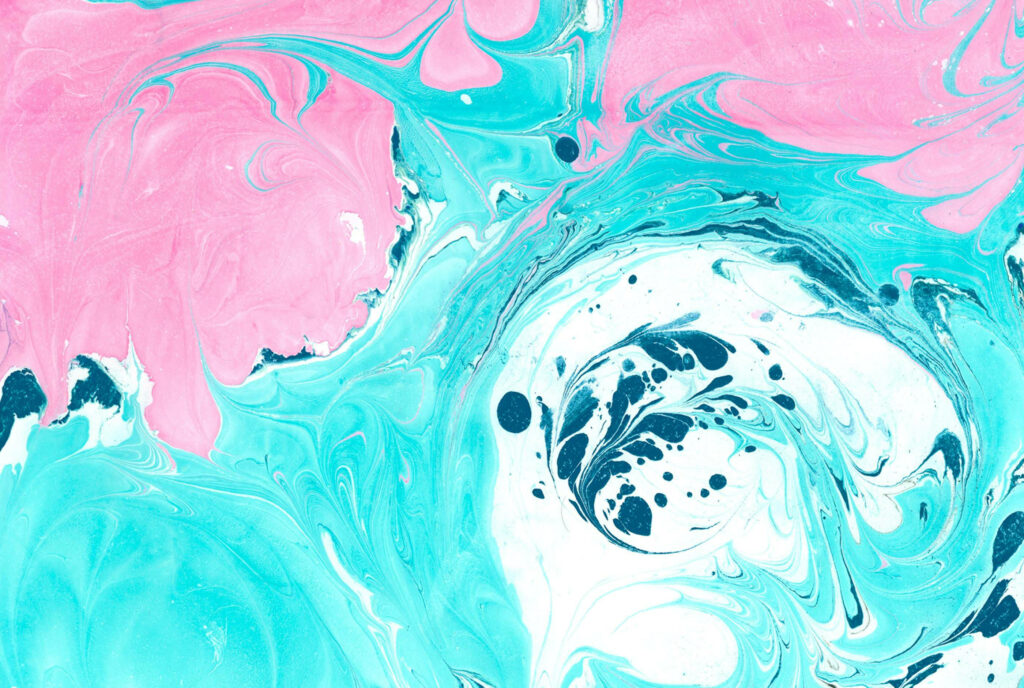 Mesmerizing Blue & Pink Fluid Abstract Marble Wallpaper Background