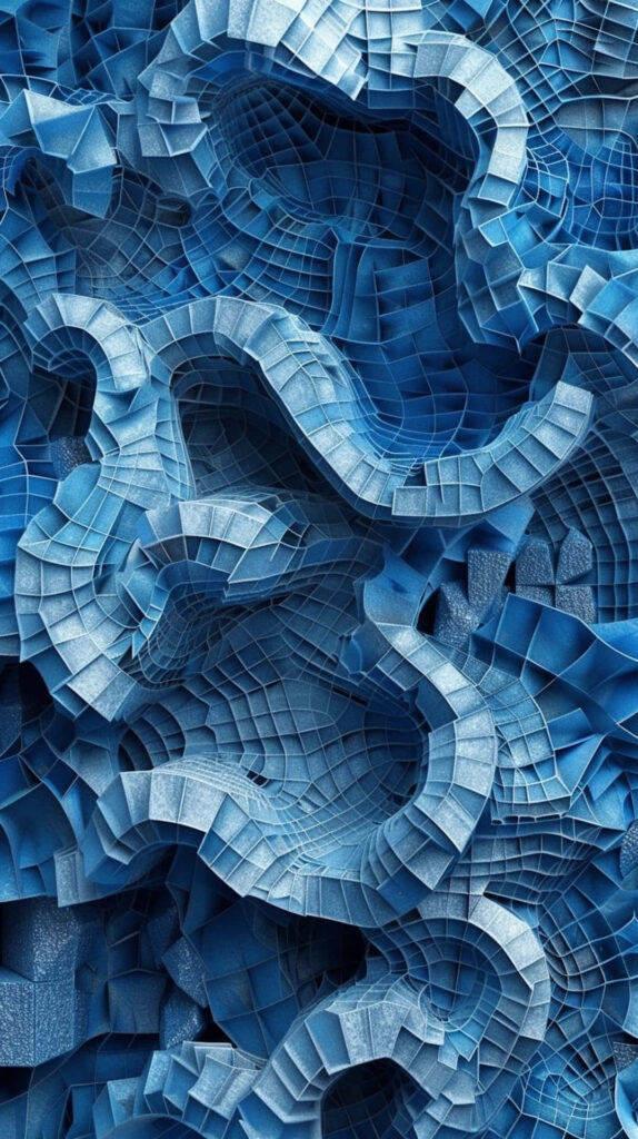 Captivating 3D Blue Waves Abstract Wallpaper for Modern Background