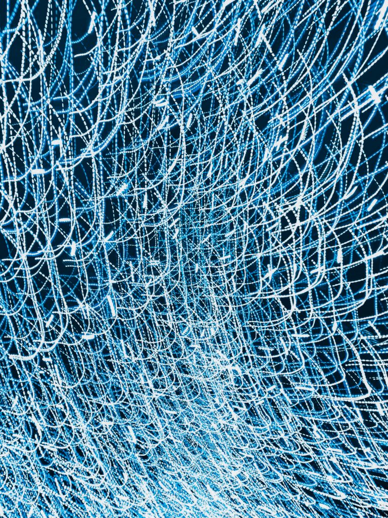 Mesmerizing Blue & White Abstract Digital Wallpaper - Long Exposure Art