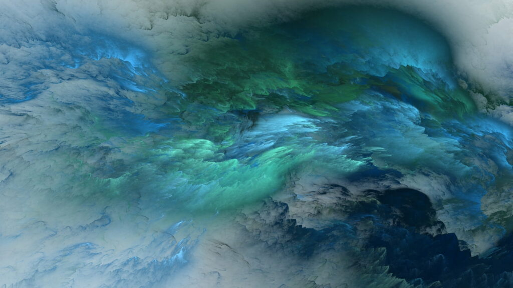 Stunning HD Abstract Cloud Art in Blue & Green - Ethereal Background Wallpaper