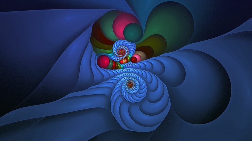Swirling Blue and Red Abstract Illusion Wallpaper - 1920x1080 Background