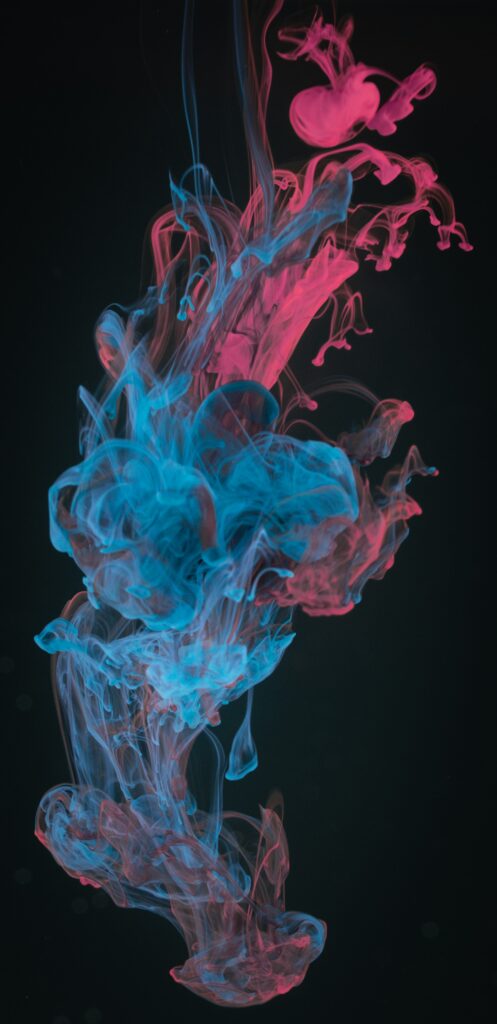 Mesmerizing Blue & Red Liquid Paint Wallpaper Background