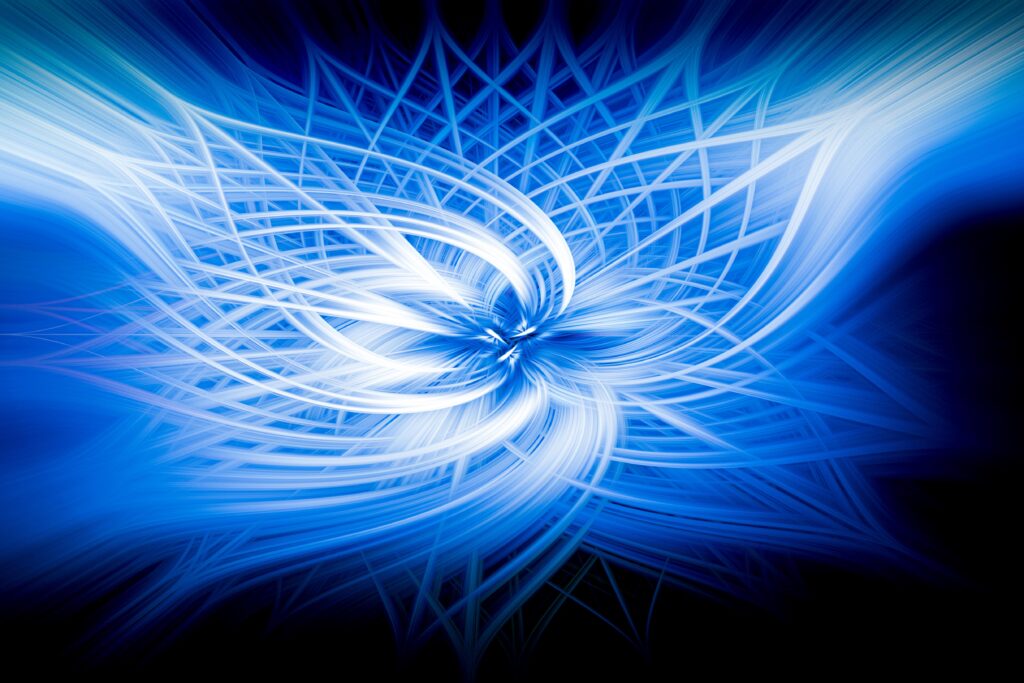 Mesmerizing Blue & White Abstract Fractal Wallpaper Background