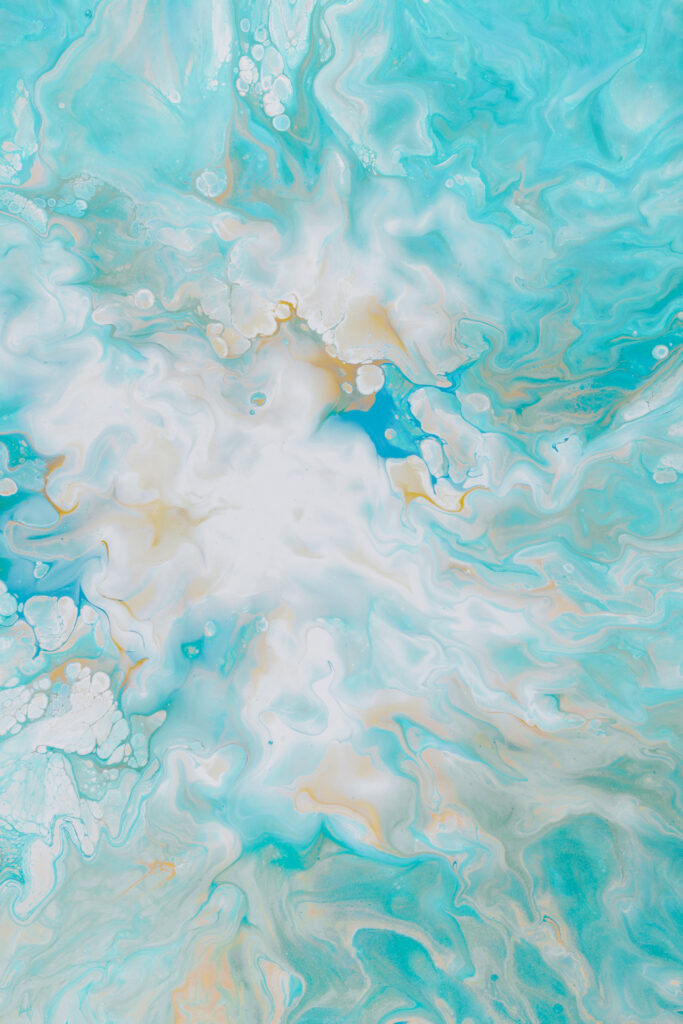 Stunning Blue & White Abstract Liquid Paint Wallpaper - High Resolution