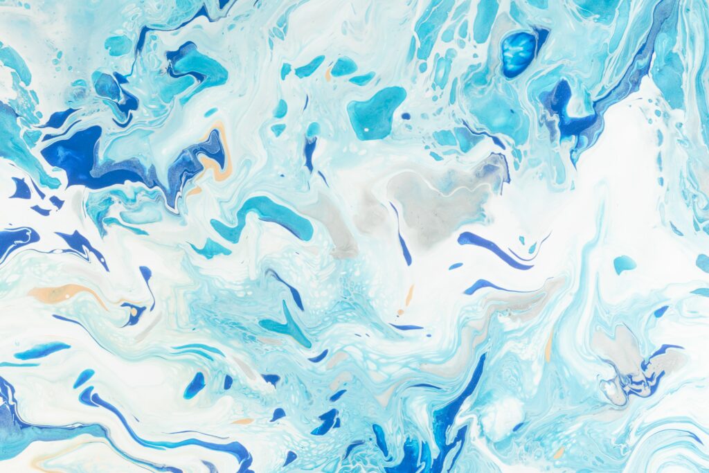 Mesmerizing Blue & White Fluid Art Wallpaper – Abstract Background