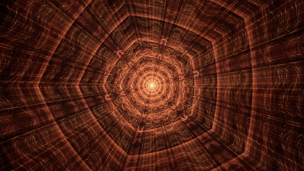 Mesmerizing Brown Fractal Wallpaper with Glowing Rays - 4800x2700