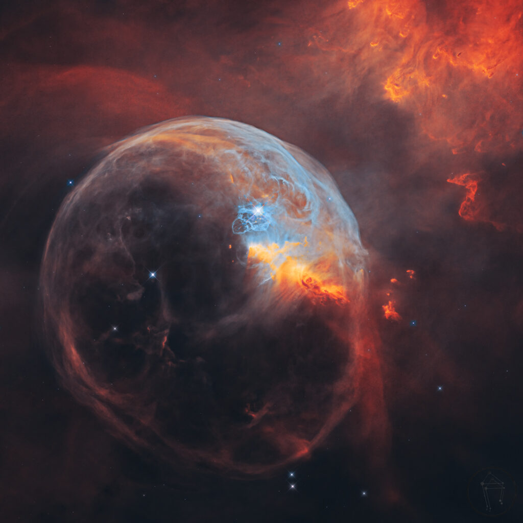 Vibrant Bubble Nebula Wallpaper: Cosmic Gas Clouds & Stars