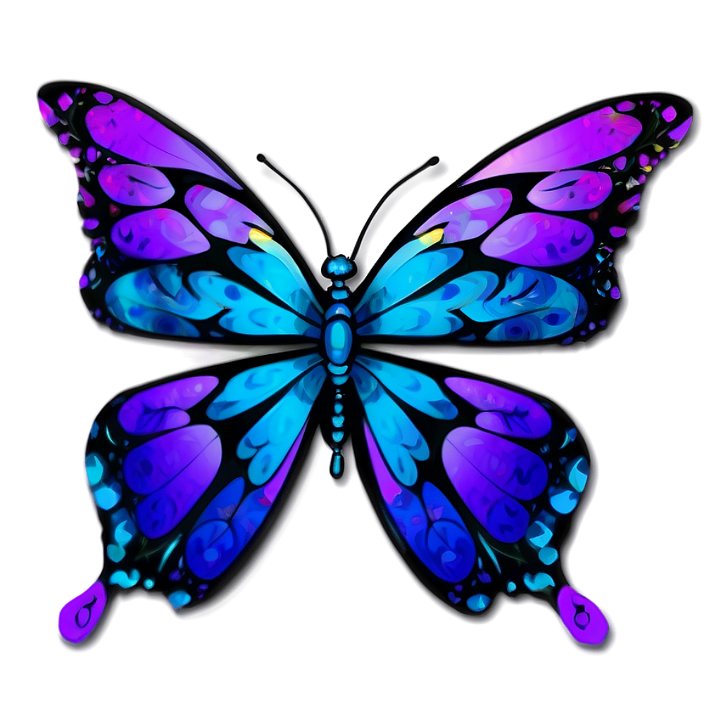 Stunning Butterfly Digital Art Wallpaper: Blue, Purple & Pink Swirls
