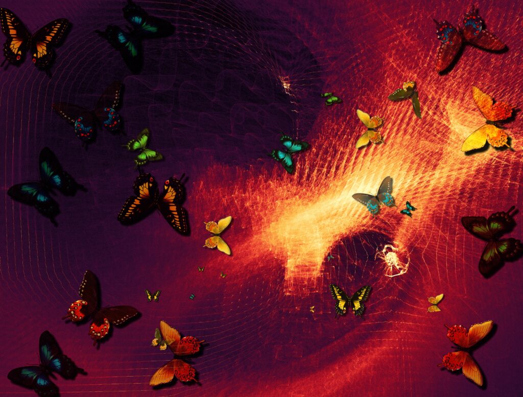 Vibrant 4096x3112 Abstract Butterfly Wallpaper with Textured Background