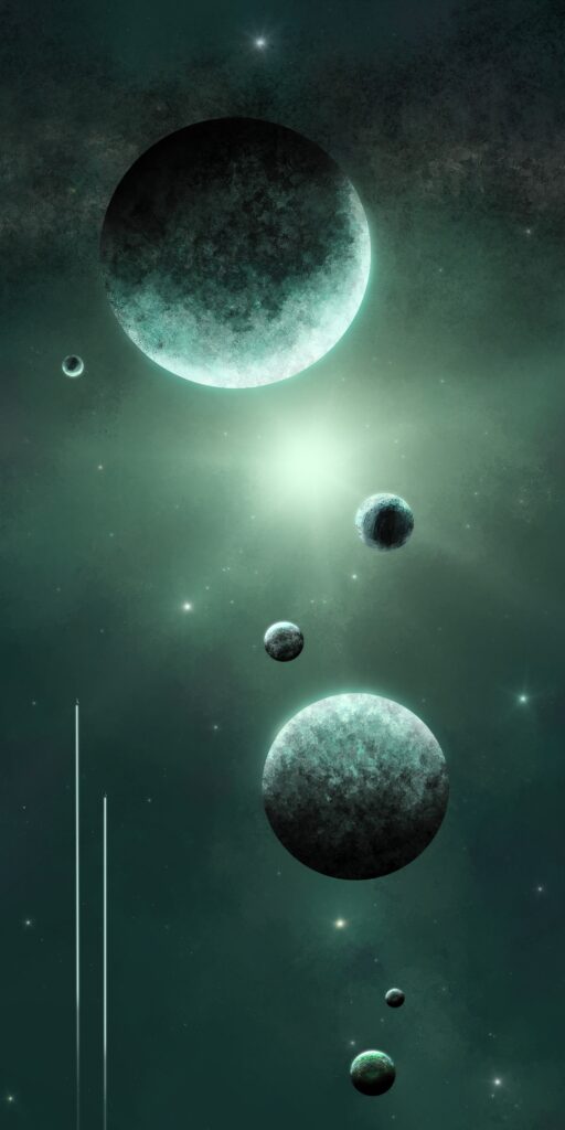 Mesmerizing Space Wallpaper: Planets Glowing in a Starry Universe