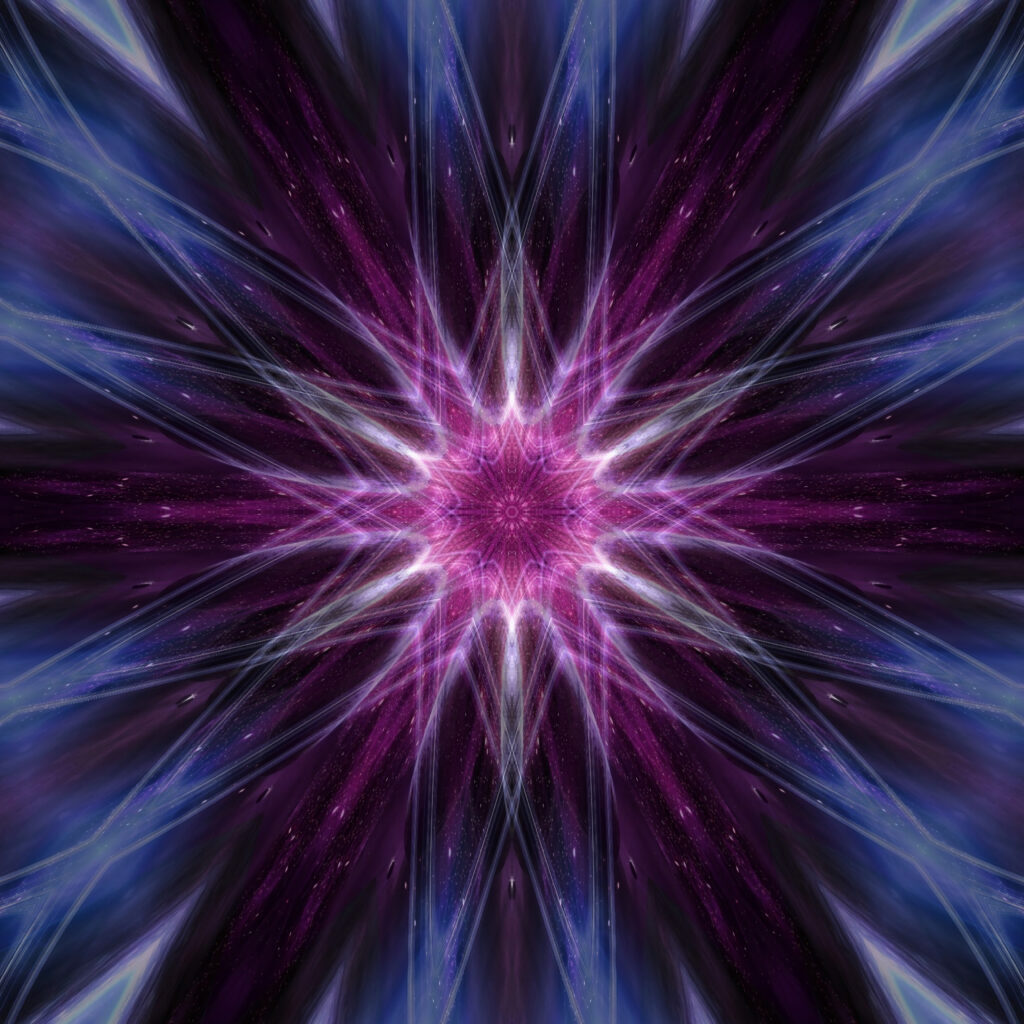 Mesmerizing Abstract Wallpaper: Radiant Star Design in Purple & Blue