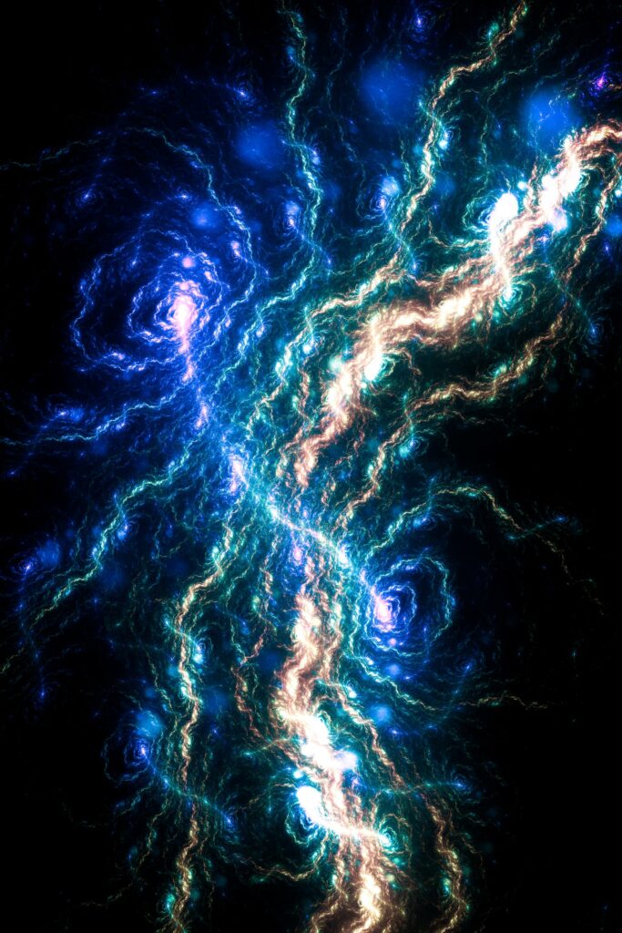 Mesmerizing Cosmic Wallpaper: Swirling Galaxies in Blue & White