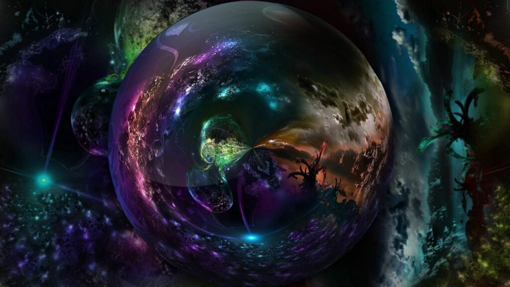 Colorful Crystal Ball Wallpaper: Mystical 1920x1080 Background