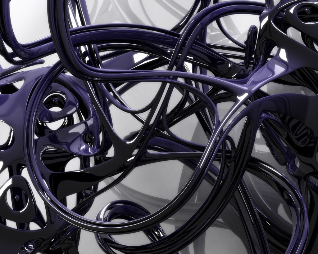 Mesmerizing Dark Abstract Wallpaper with Glossy Black Strands