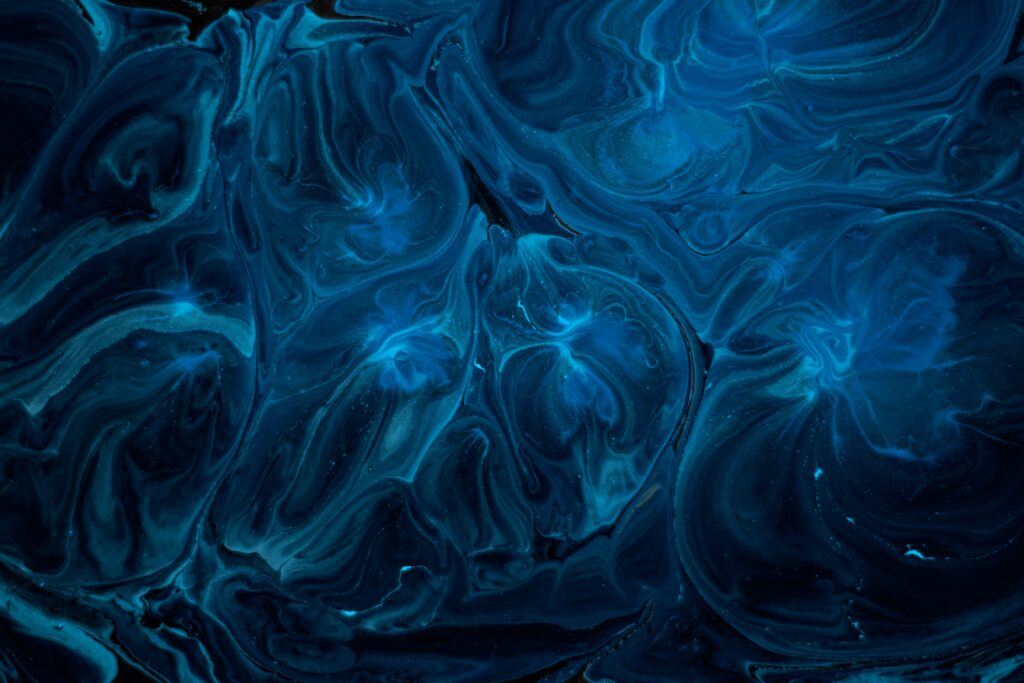 Captivating Dark Blue Abstract Wallpaper with Fluid Paint Design