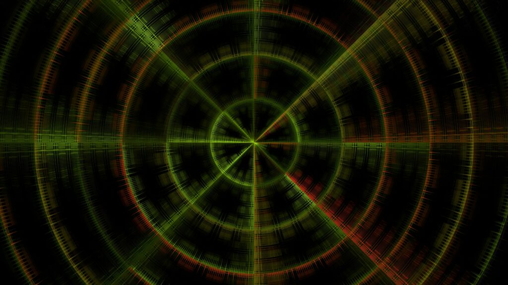 Mesmerizing Dark Green Abstract Wallpaper with Concentric Circles