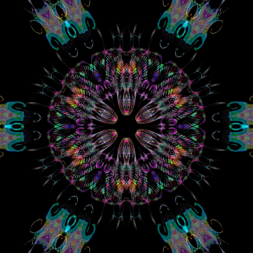 Mesmerizing Abstract Circular Pattern Wallpaper - Dark & Iridescent