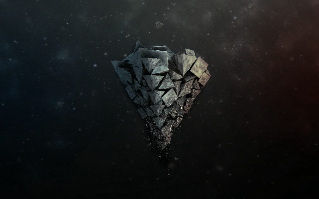 Mesmerizing Dark Background with Illuminated Geometric Stone Shards Wallpaper