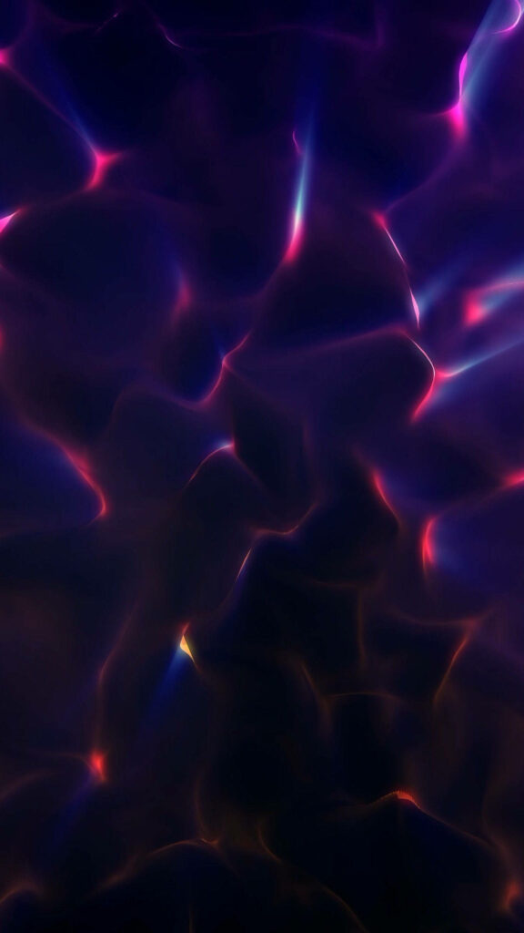Mesmerizing Dark Wavy Wallpaper with Neon Light Reflections