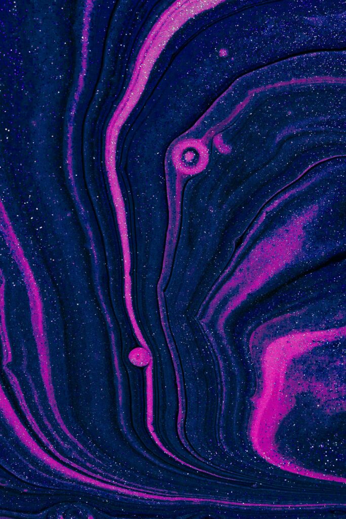 Abstract Deep Blue & Pink Swirling Pattern Wallpaper Background