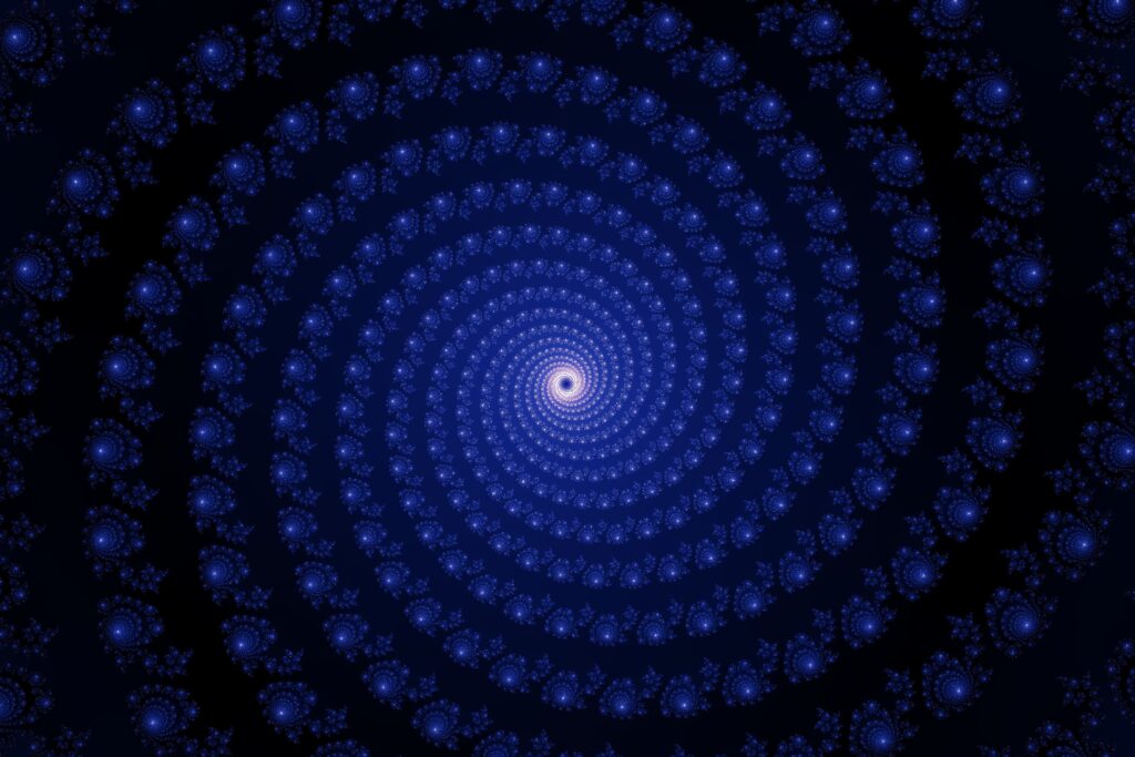 Mesmerizing Spiral Blue Wallpaper - Intricate Fractal Design Background
