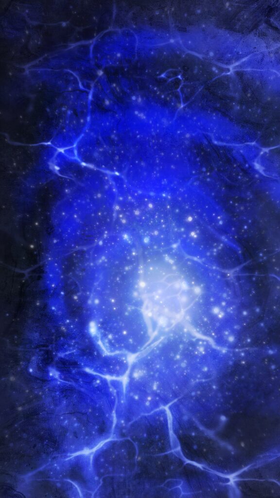 Cosmic Deep Blue Wallpaper with Glowing Patterns – 4320x7680