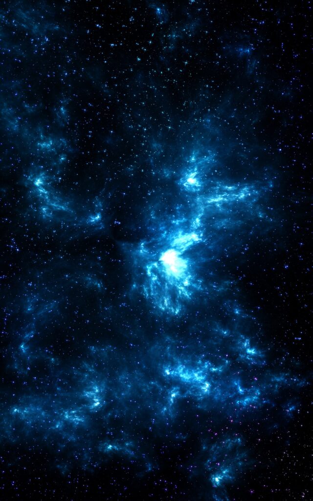 Stunning Deep Space Wallpaper: Glowing Blue Galaxy & Stars