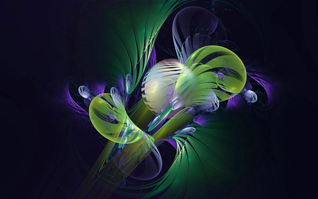 Mesmerizing Digital Art Wallpaper: Abstract Plexus Design in Green & Purple