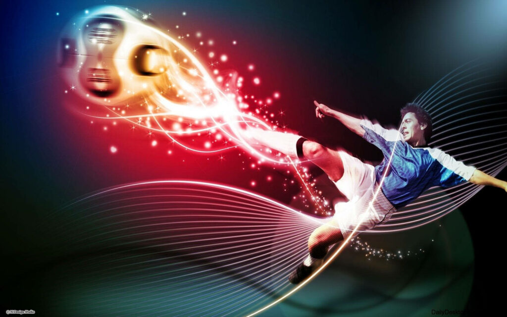 The Phenomenal Mastery: Lionel Messi Defying Gravity with a Blazing Red Trail - Stunning HD Football Wallpaper