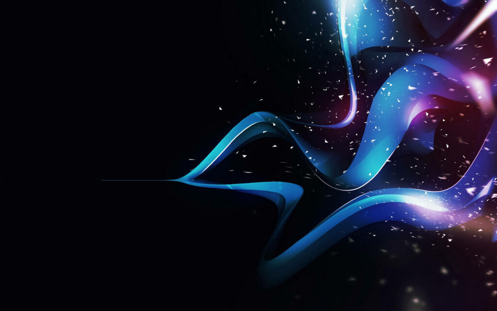 Mesmerizing Dynamic Wallpaper: Digital Sculpture on Black & Blue Background