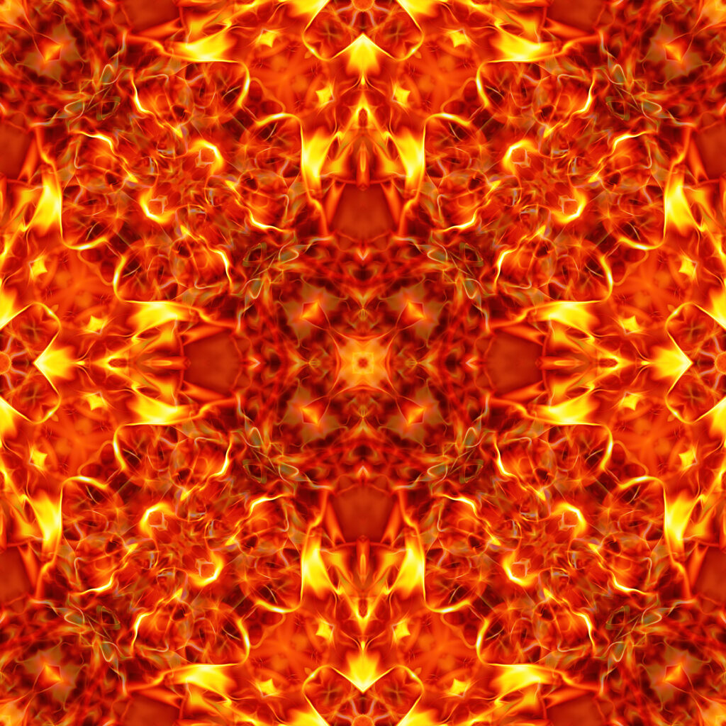 Vibrant Fiery Fractal Wallpaper - 3600x3600 Background Design