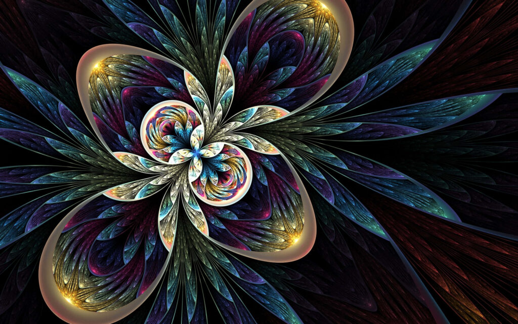 Mesmerizing Floral Abstract Wallpaper with Vibrant Layers